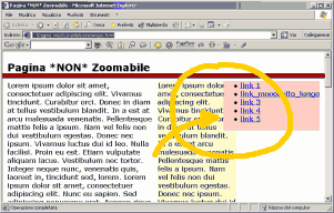 screenshot: il box contenitore si espande e si sovrappone al box alla sua destra